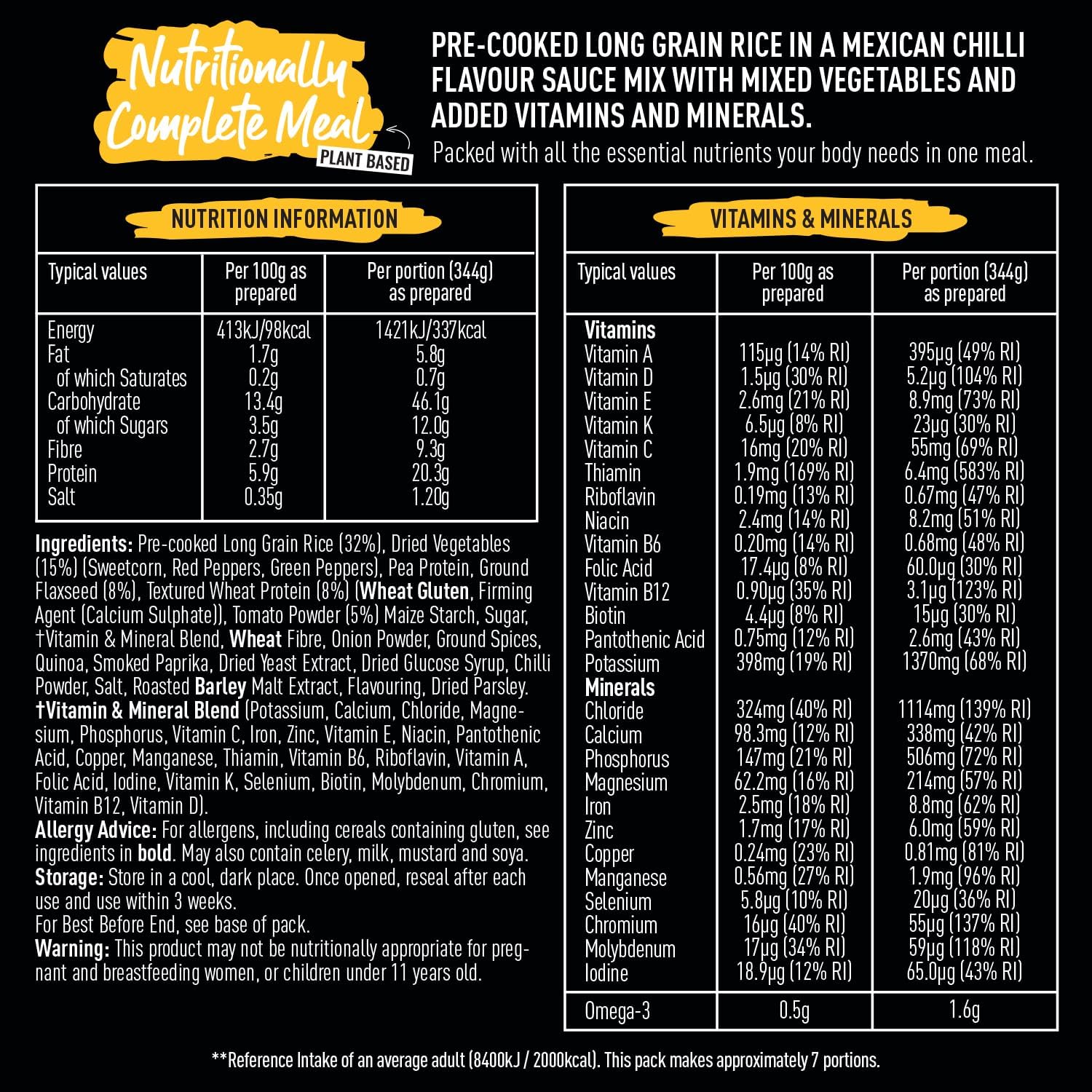 Fuel10K Nutritionally Complete Meal Mexican Chilli Rice 658g - Out of Date